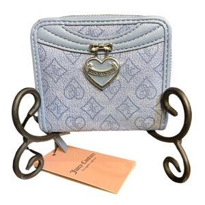 💎💎NWT- JUICY COUTURE “SLATE BLUE” PRECIOUS MOMENTS SMALL ZIP AROUND WALLET💎💎